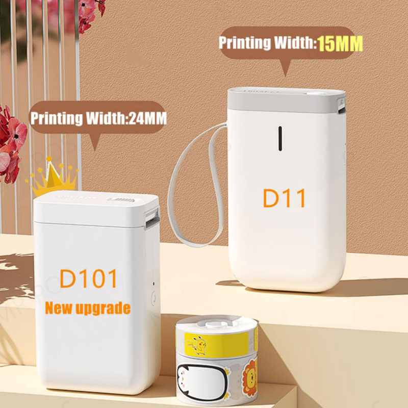 D101 Mini Thermal Label Printer Portable Smartphone Bluetooth Wireless Price Time Name Label Maker Machine 10-25mm Width