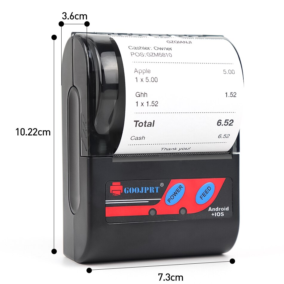 MTP-11 Thermal Printer Wireless Phone Printer USB port GZM5810 2 inch 58mm Bluetooth Printer Mini Receipt