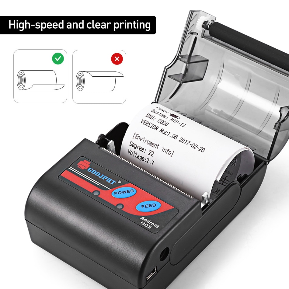 MTP-11 Thermal Printer Wireless Phone Printer USB port GZM5810 2 inch 58mm Bluetooth Printer Mini Receipt