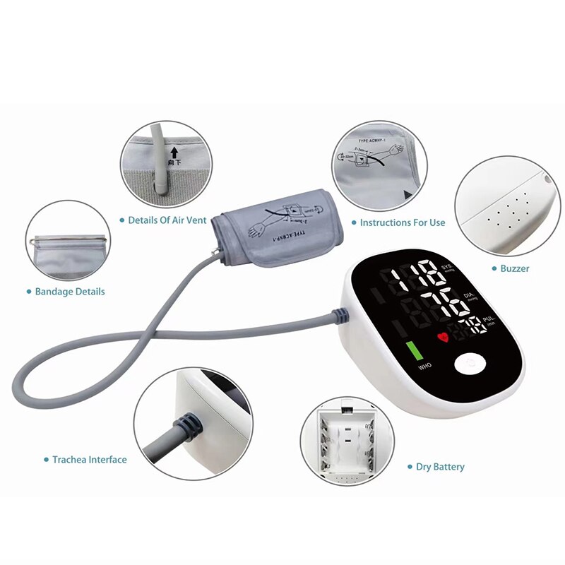 Infrared Thermameter +Automatic wrist Sphygmomanometer English voice broadcast Blood Pressure Monitor Heart rate Tonomet