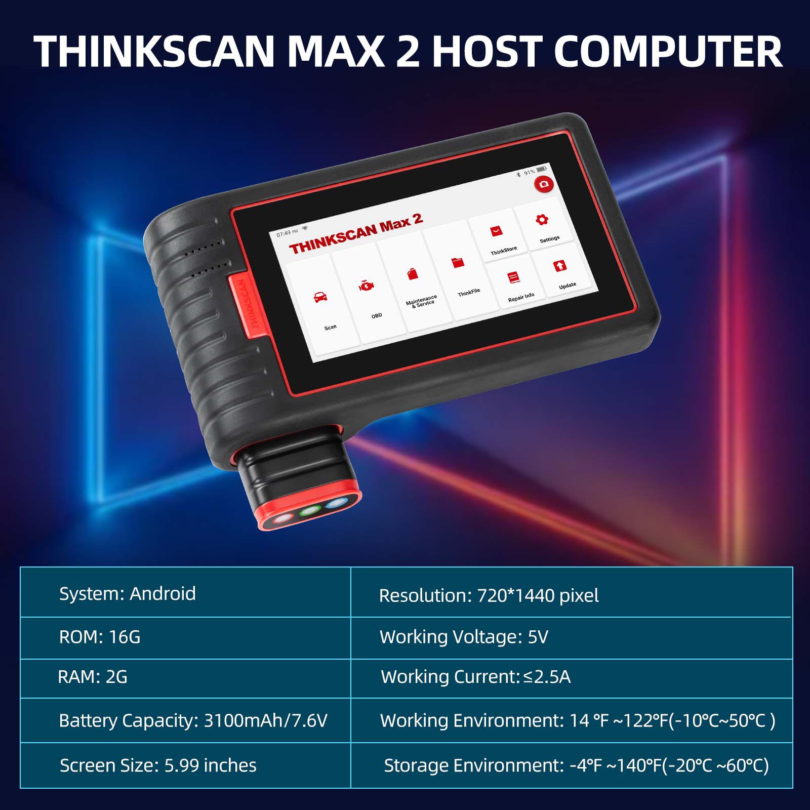 THINKCAR ThinkScan Max All System Car Diagnostic Scanner with 28 Maintenance Functions Lifetime Free Update