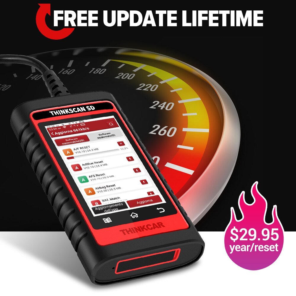 THINKCAR Thinkscan SD4 OBD2 Scanner Engine SRS ABS AT OBD2 Auto Scanner Multi-language Car Diagnostic Tools Lifetime Free Update