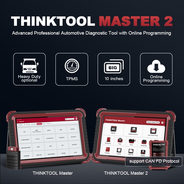 THINKCAR THINKTOOL Master2 OBD2 Scanner Automotive Car Diagnostic Tool ECU Coding On line Programing