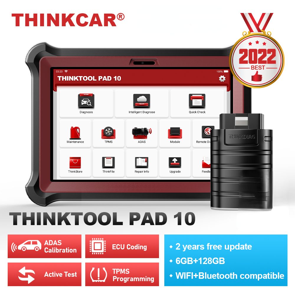 THINKCAR THINKTOOL PAD 10 OBD2 Automotive Scanner Full System Diagnose Tool 34+Reset Service  OBD 2 Car Diagnostic Tools