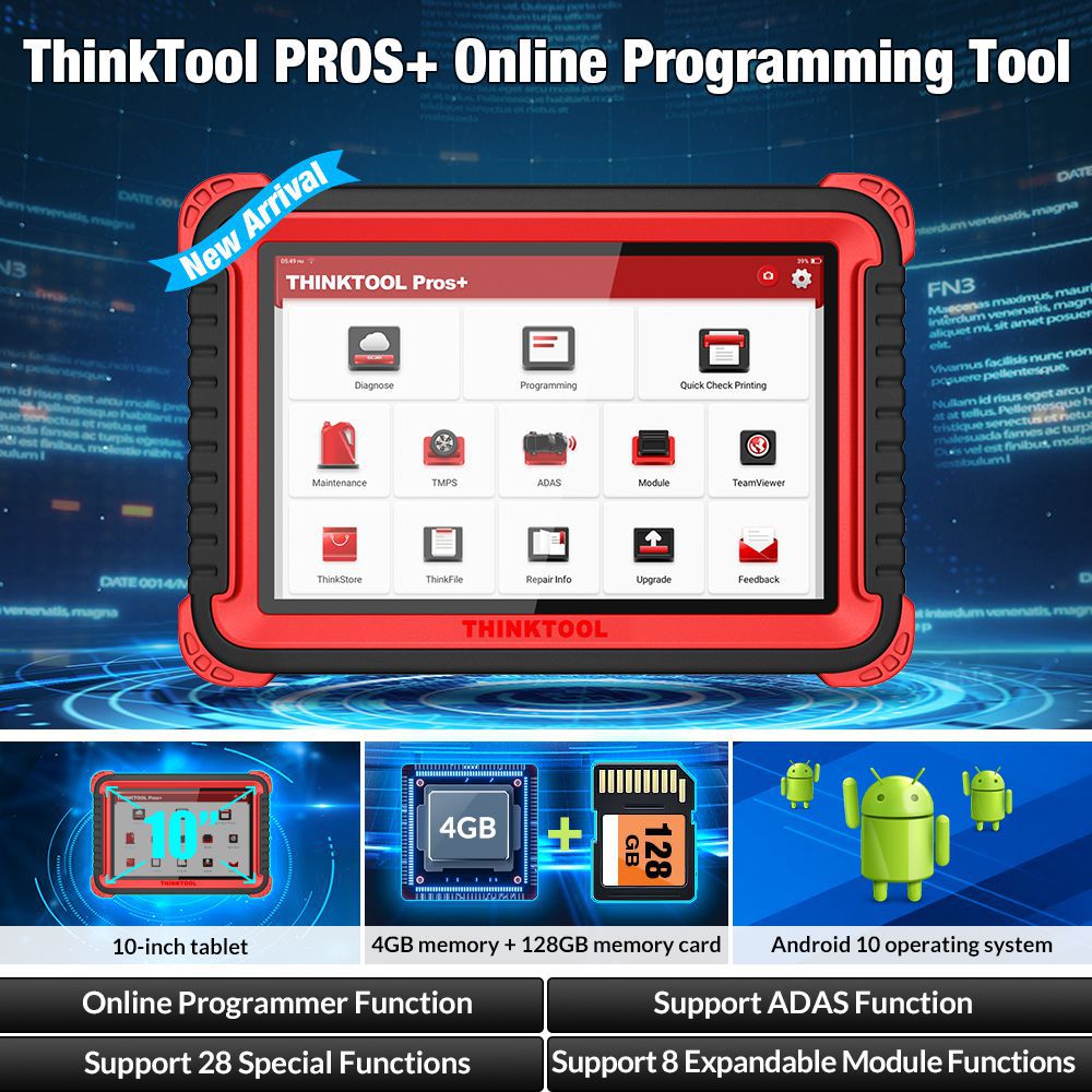 THINKCAR ThinkTool Pros+ diagnostic tools Online Programming obd2 scanner all system key program code reader pk PAD V