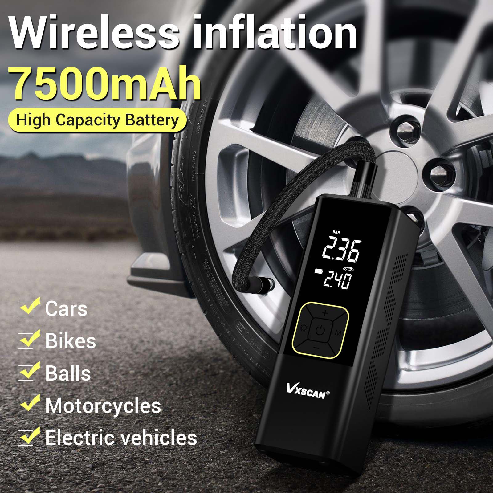 Car Tire Inflator Portable Air Compressor Air Pump Suitable for Car Bike Motorcycle Ball
