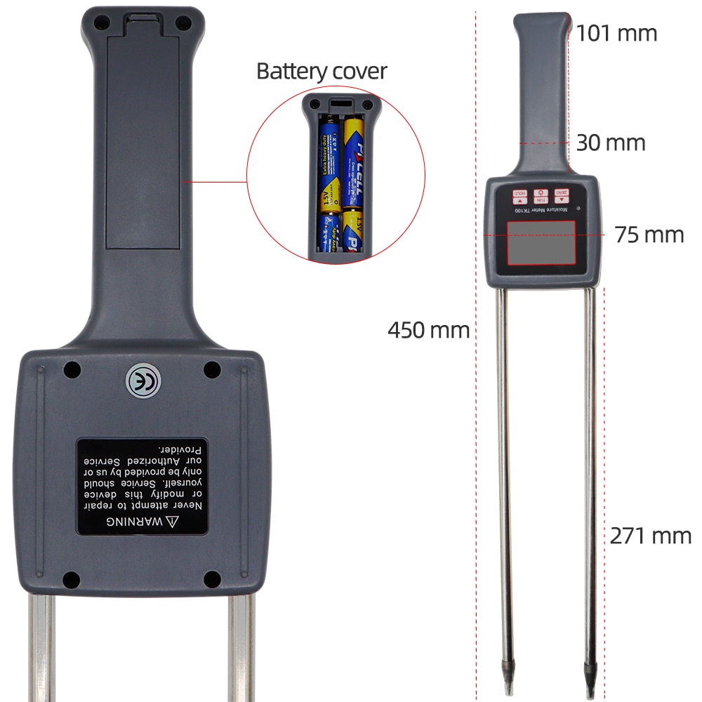 TK100 Moisture Meter Multifunctional Moisture Meter for Grains Chemical Plastic Granule Soap Powder Soil Moisture Measuring Tool