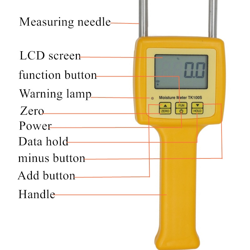 TK100S Portable Grain Moisture Meter Moisture Analyzer for Corn Wheat Rice Bean Wheat Flour food Damp Hygrometer Tool