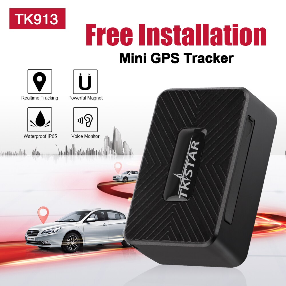 TK913 Mini GPS Tracker Car TKSTAR 2G Waterproof Car Tracker Magnet Voice Monitor GPS Locator 25 Days Standby GPS Tracker for Car