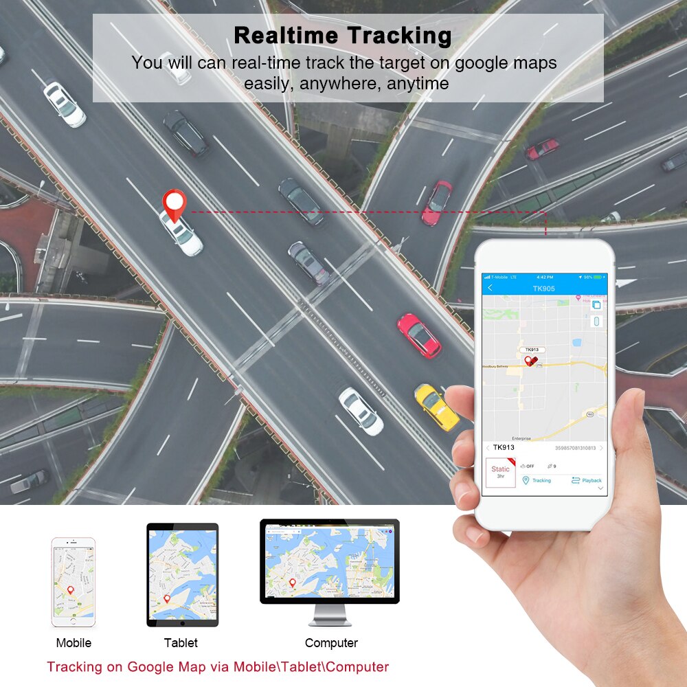 TK913 Mini GPS Tracker Car TKSTAR 2G Waterproof Car Tracker Magnet Voice Monitor GPS Locator 25 Days Standby GPS Tracker for Car
