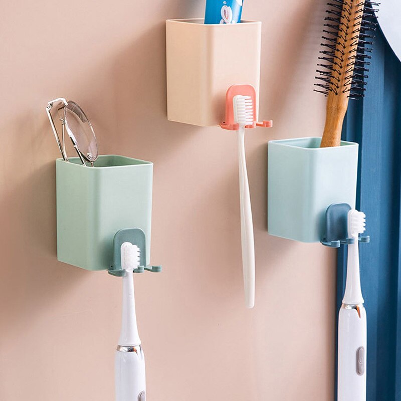 Multifunctional Toothbrush Holder Strong Suction Cup Toothpaste Cup Storage Can Hang Electric Ordinary Toothbrush Holder