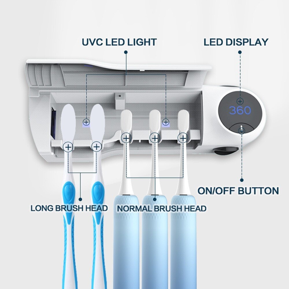 UV Toothbrush Holder Sterilizer Toothpaste Holder Box Multi-function Electric Toothbrush Storage USB Charge Bathroom Accessories
