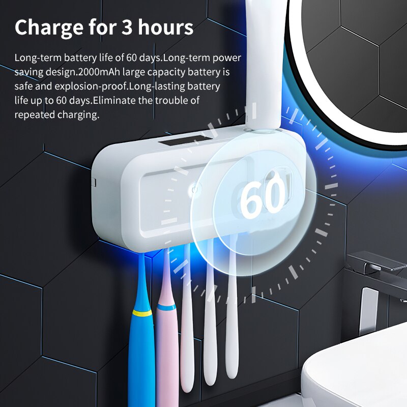 Toothbrush Sterilizer UV Electric Toothbrush Sanitizer Wall Holder For Bathroom Shelf Accessories Sterilization Stand Dry Brush