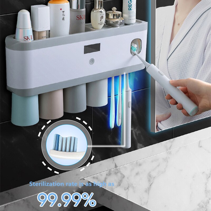 Toothbrush sterilizer electric sterilization For Bathroom Automatic Toothpaste Squeezer Wall Rack Organizer Bathroom Accessories