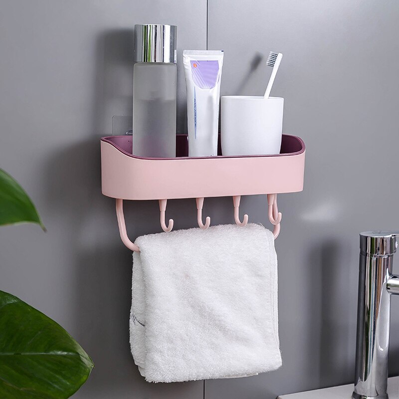 Toothbrush Toothpaste Holder Toilet Rack Wall Hanging Bathroom Rack Makeup Brush Electric Toothbrush Holder Bathroom Accessories