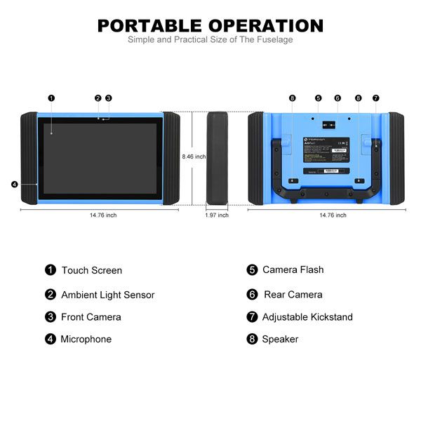 WiFi TOPDON ArtiPad I Tablet OBDII Diagnostic Scan Tool  Support ECU Coding and Reprogramming Batter than Autel MaxiSys Elite