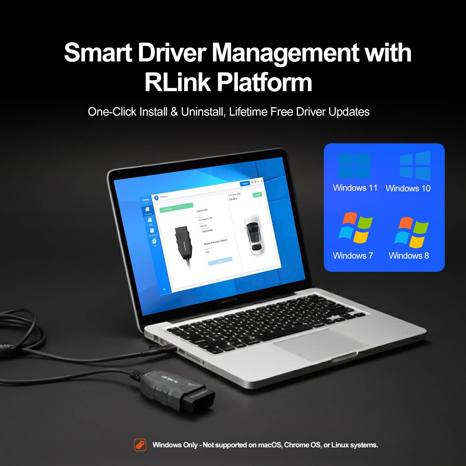 2025 TOPDON RLink X3 J2534 Pass-thru Programmer for US Vehicle Brands for GM, Ford, and Chrysler