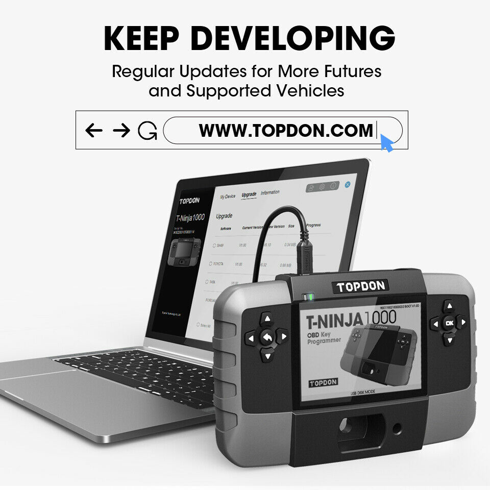 TOPDON T-Ninja 1000 Key Programming Tool for All Key Lost  Professional Immobilizer Read Pin Delete Add Key Key Coding