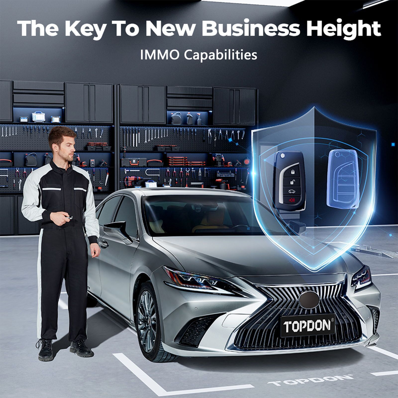 TOPDON TopScan Pro Mid-level Diagnostic Tool 13 Reset Functions I/M Readiness, Injector Coding, Tire Pressure Reset, Sunroof Initialization