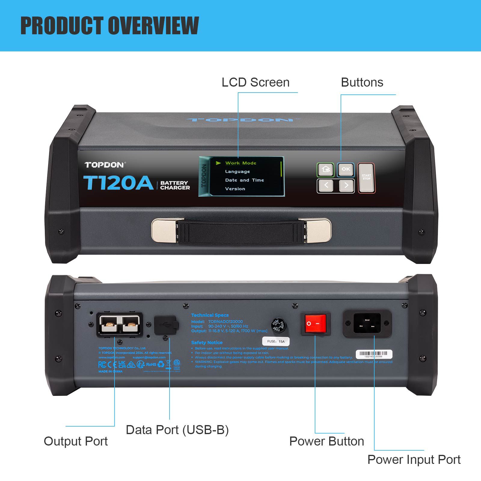 TOPDON TORNADO120000 2M 20A Stable Power Supply & 12V Battery Charger 2025 PTEN People's Choice Winner