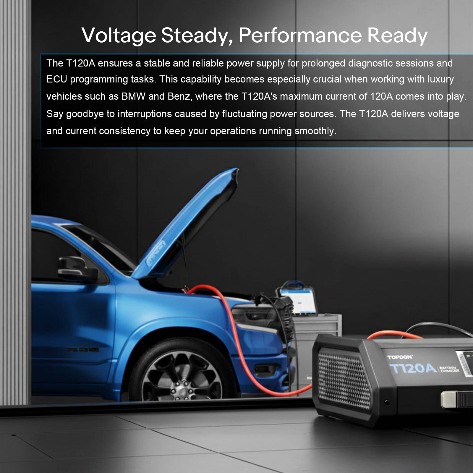 TOPDON TORNADO120000 2M 20A Stable Power Supply & 12V Battery Charger 2025 PTEN People's Choice Winner