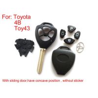Remote Key Shell 4 Button (With Sliding Door Have Concave Position Without Sticker) for Toyota 5pcs/lot