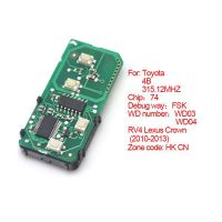 Smart card board 4 buttons 315.12MHZ number :271451-5290-Eur for Toyota