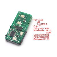 Smart card board 4 buttons 315.12MHZ number :271451-0140-HK-CN for Toyota