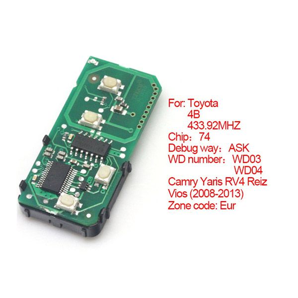 Smart card board 4 buttons 433.92MHZ number :271451-3370-Eur for Toyota