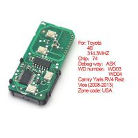 Smart card board 4 key 314.3 MHZ number 271451-3370-USA for Toyota