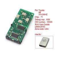 Smart Card Board 4 Key 314 Frequency Number 0111-USA for Toyota