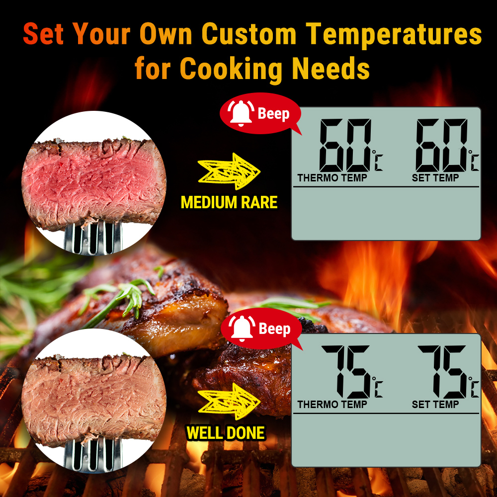 TP16 Digital Barbecue Meat Thermometer For Oven Thermomet With Timer Meat Probe Cooking Kitchen Thermometer For Meat