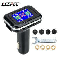 TPMS Car Tire Pressure Alarm Monitor System LCD Display 4 External Sensors Tyre Pressure Temperature Warning Security Systems