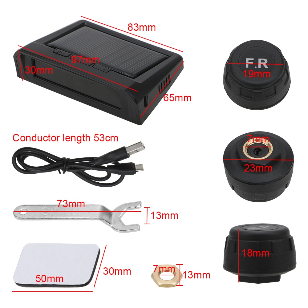 TPMS Car Tire Pressure Alarm Monitor System HD Digital LCD Display Tyre Pressure Temperature Warning Auto Security Alarm Systems