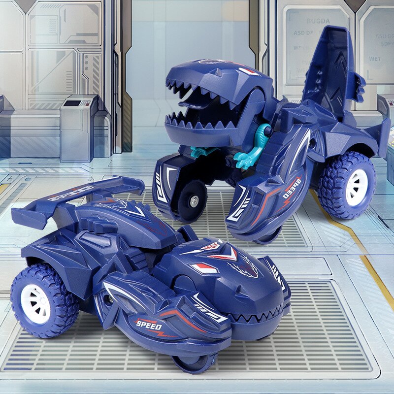 Transforming Dinosaur Car Deformation Car Toys Inertial Sliding Dino Car Automatic Transform Toy Boys Amazing Gifts Kid Toy boys