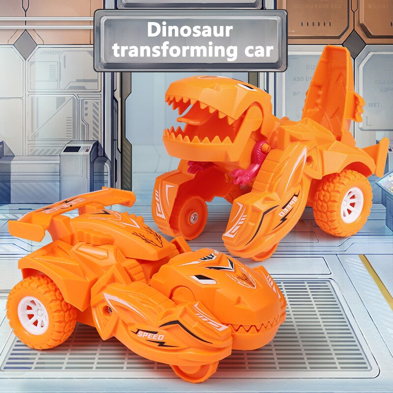 Transforming Dinosaur Car Deformation Car Toys Inertial Sliding Dino Car Automatic Transform Toy Boys Amazing Gifts Kid Toy boys