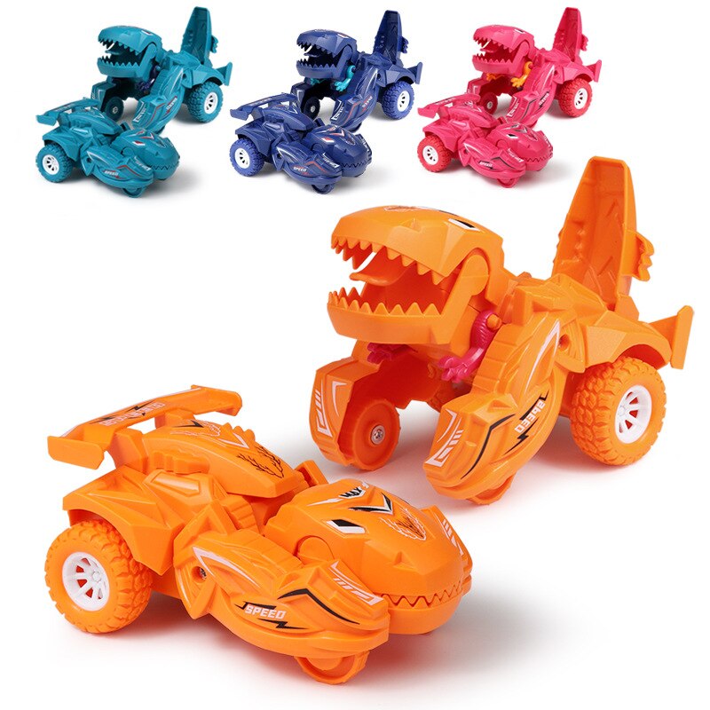 Transforming Dinosaur Car Deformation Car Toys Inertial Sliding Dino Car Automatic Transform Toy Boys Amazing Gifts Kid Toy boys
