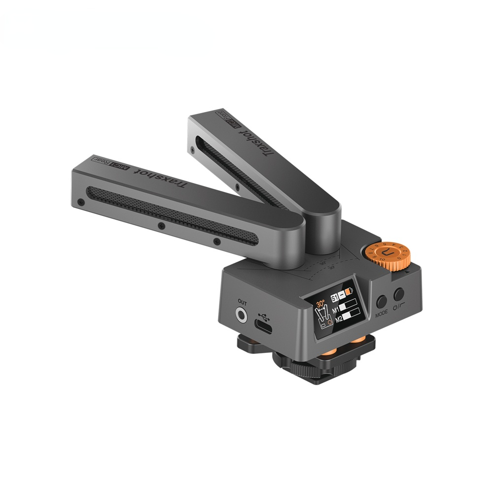 Traxshot Super Cardioid Transformable All-in-One Mono/Stereo Shotgun Microphone for Camera/Smartphone