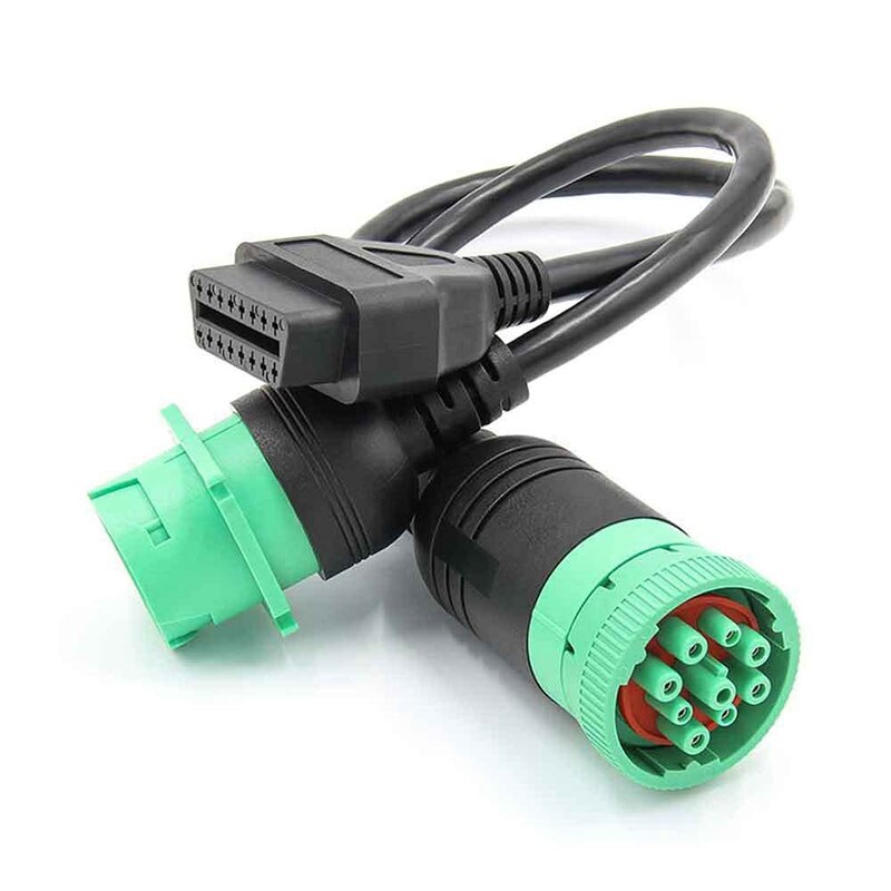 Truck OBD1 to OBD2 Cable Adapter Converter Cable for J1939 9Pin Male Car Diagnostic Tool to OBD2 16Pin Male