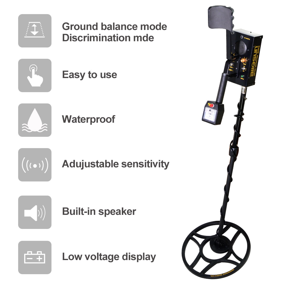 TS130 Metal Detector Underground with Waterproof Search Coil Iron Box Gold Metal Detector Treasure Hunter