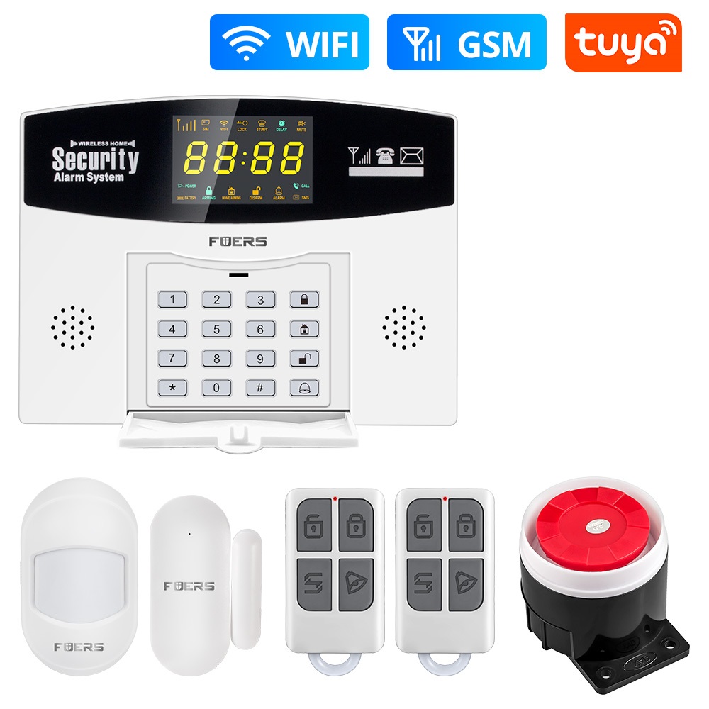 Tuya Smart Alarm System WIFI Burglar Alarm Smart Home GSM Alarm System with Color LCD Display Home Security Motion Sensor