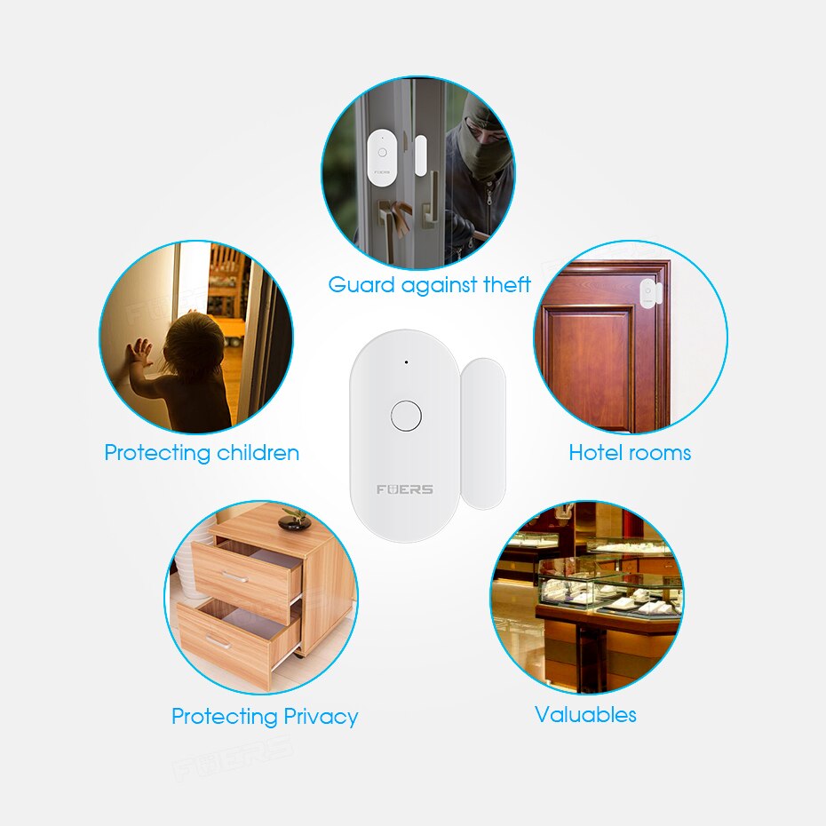 Tuya Smart Home WiFi Door Sensor Door Open Detectors Security Protection Alarm System Home Security Alert Security Alarm