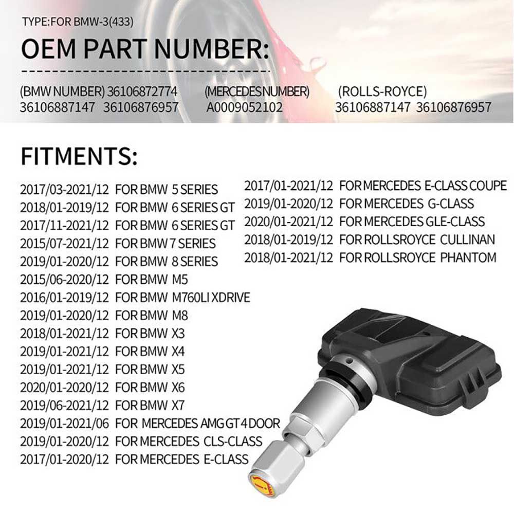 TYPE-BMW3-433 Universal Programmable TPMS Sensor