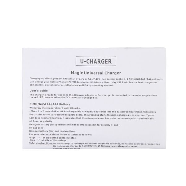 U-Charger Cell Phone Magic Universal Mobile phone Battery Travel Charger