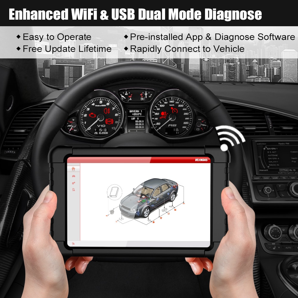 VDM WIFI OBD2 Scanner Scan ABS Airbag Oil EPB DPF Reset OBD 2 Automotive Scanner Code Reader Auto Car Diagnostic Tool