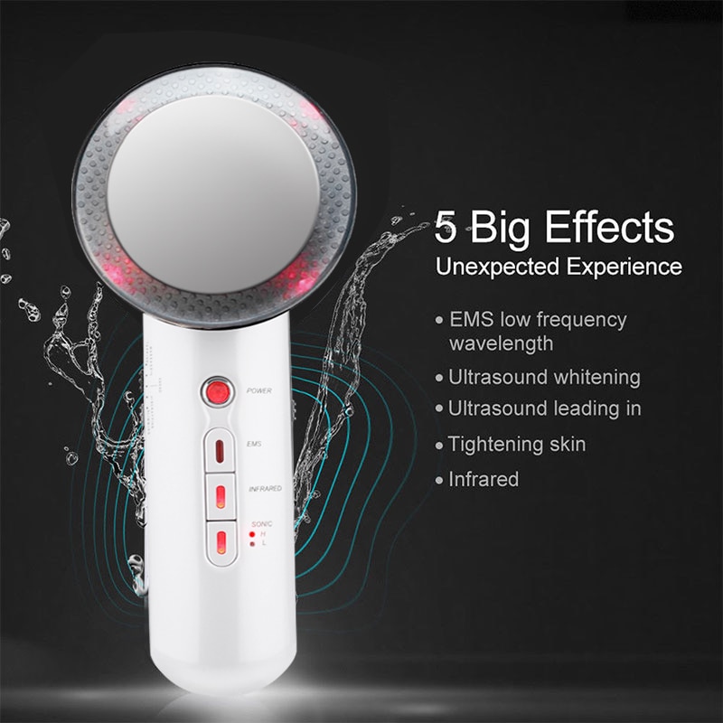 Ultrasoic Skin Scrubber Face Cleaning Peeling Machine+RF EMS LED Light Facial Massager+Far Infrared Body Slimming Cavitacion