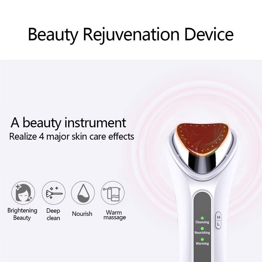 New Ultrasonic Warm Ion Importing Beauty Massager Rejuvenation Device Import Export Face Care Beauty Machine Ionic Face Massager