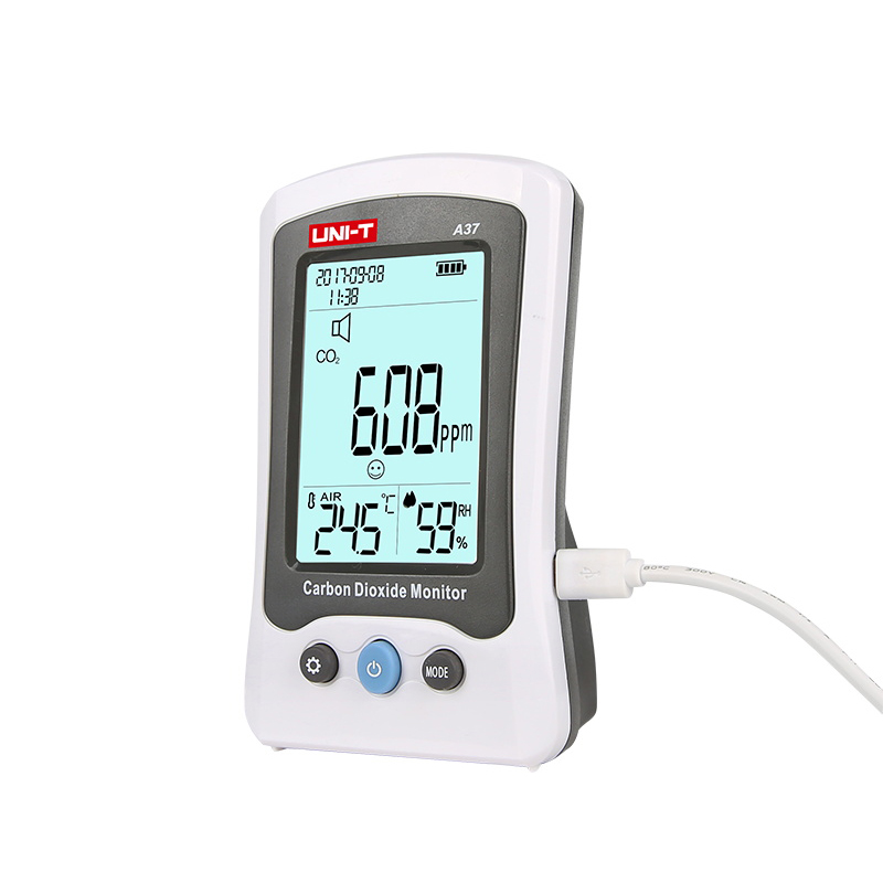 UNI-T A37 CO2 Air Analyzer Quality Meter Carbon Dioxide Detector Temperature Humidity Monitor Infrared NDIR Time Display