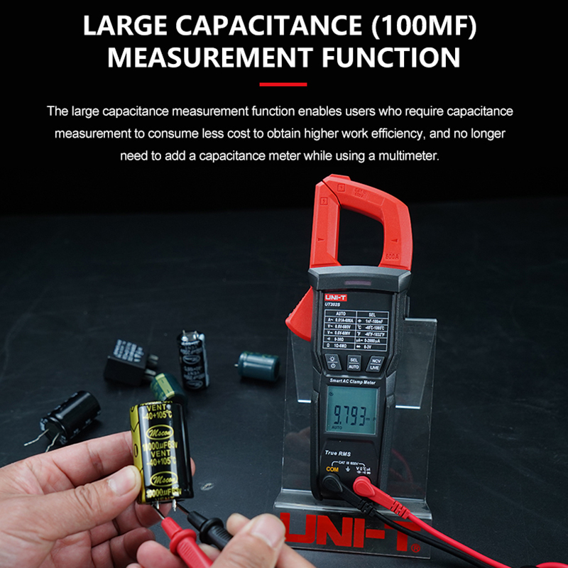 UNI-T Clamp Meter UT202S UT202BT 600A AC Amperometric Clamp Digital Voltmeter Temperature Capacitance Tester