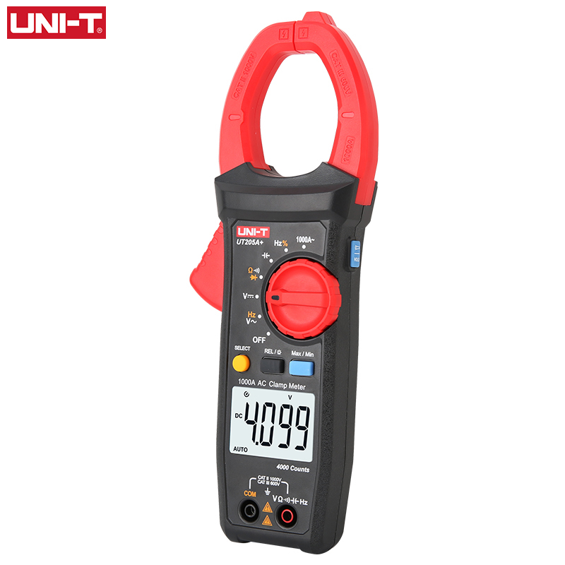 UNI-T Digital Clamp Meter UT205A+ UT206A+ 1000A AC Current Pliers Ammeter Voltmeter Frequency Meter Capacitor Tester